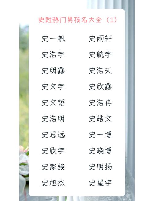 史姓男孩取个霸气又洋气的名字，有没有什么好的建议？