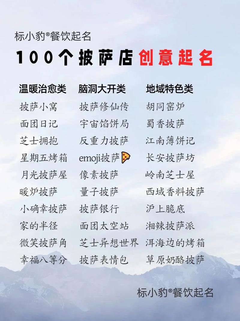 如何给披萨店起一个既财气又吸引人的名字呢？