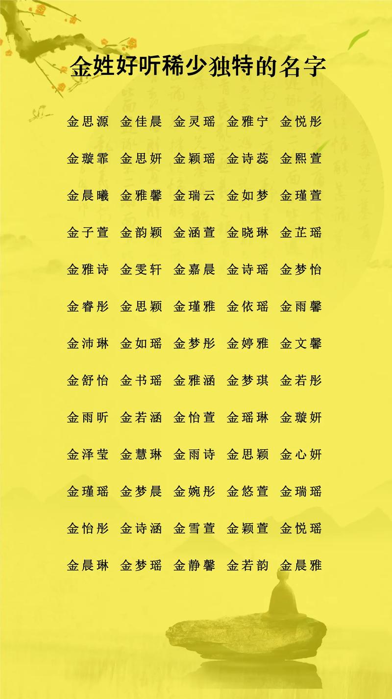 金姓取名有哪些好听的字或词组？
