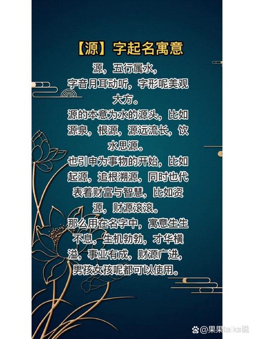 带源字的男孩名字有什么特别的寓意吗？