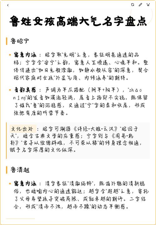 鲁姓女孩取名有什么好的建议吗？