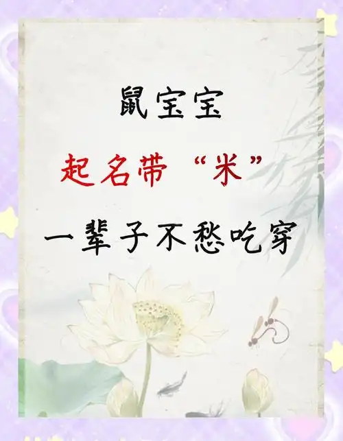 属鼠的名字带米，有没有什么洋气点的名字推荐呢？