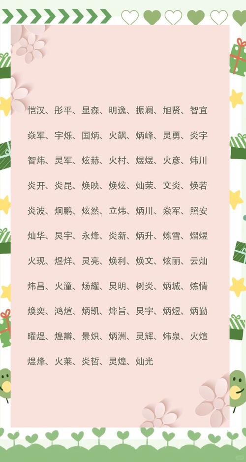 有哪些名字既缺金又缺火，适合用作男孩的名字呢？