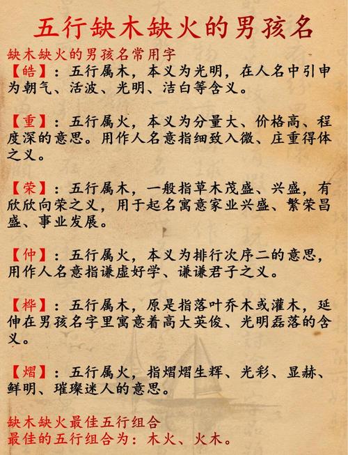五行属木火男孩名字有哪些推荐？
