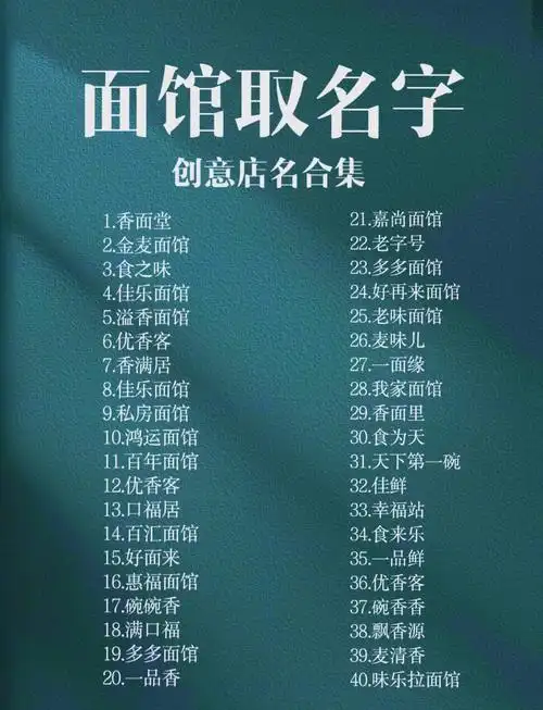 有没有什么创意又红火的面馆名字推荐？