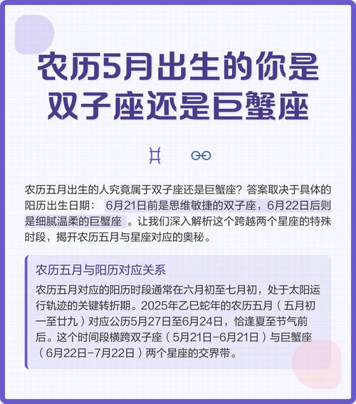 1990年农历5月16日出生的人是双子座还是巨蟹座？