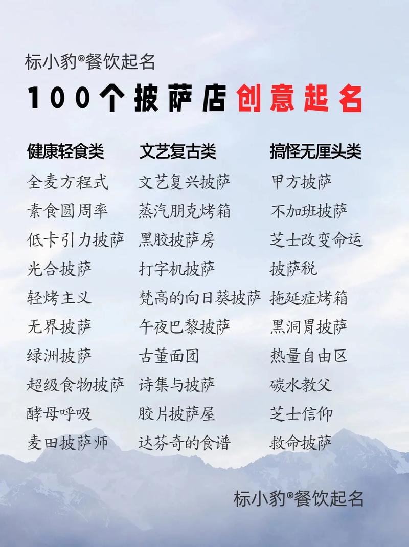 如何给披萨店起一个既财气又吸引人的名字呢？