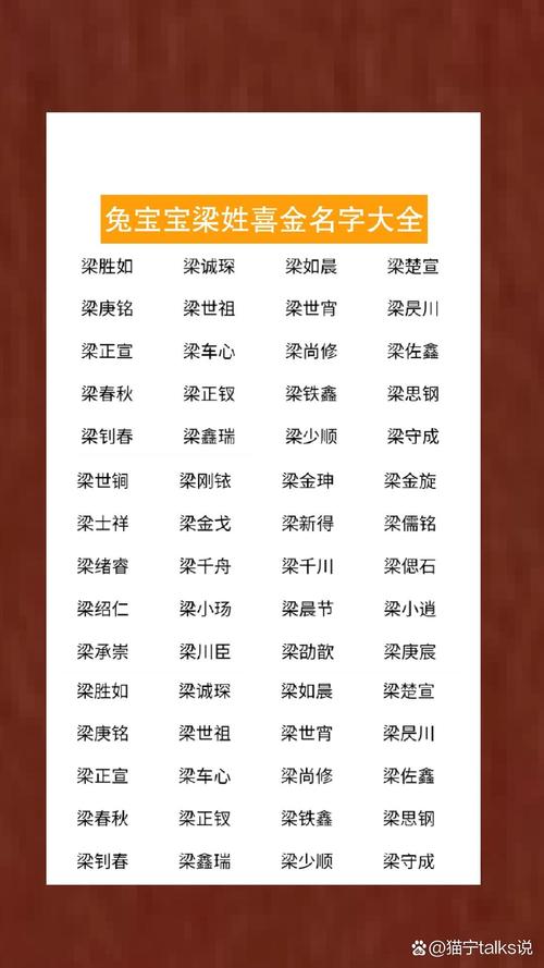 梁姓男宝宝取什么名字既文雅又有寓意？