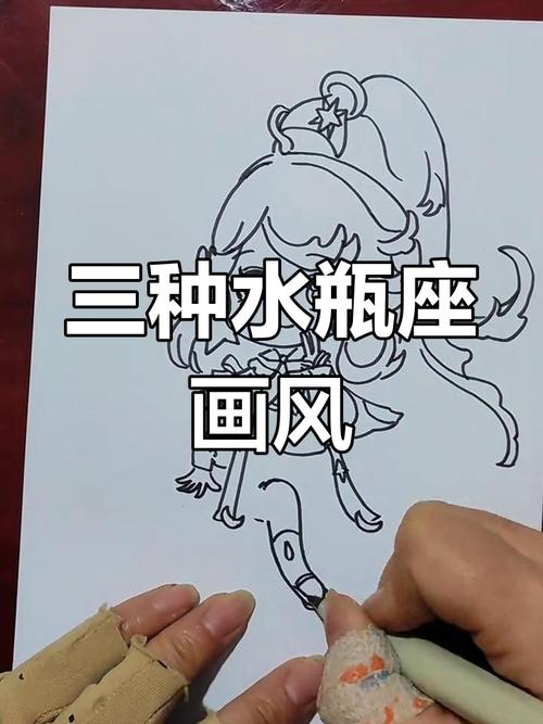 如何绘制一个水瓶座的十二星座简笔画？