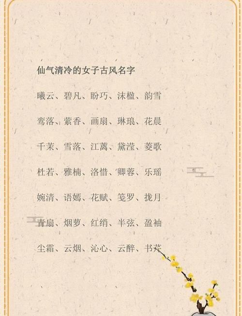 古代女子名字仙气如何才能成为一个既诗意又仙气十足的长尾？