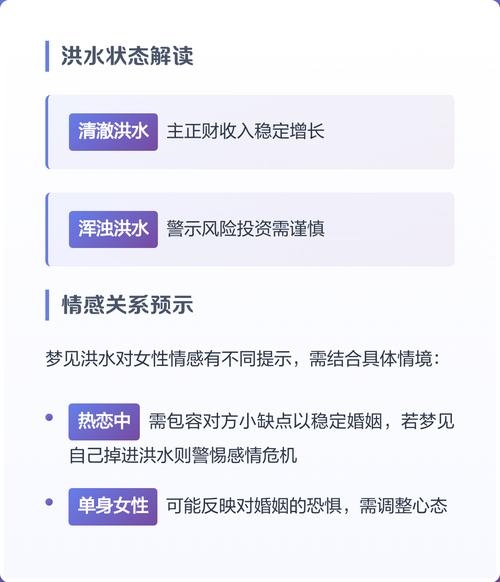 离婚女人梦见水或发洪水预示着什么征兆？