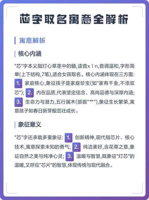 芯字取名寓意是什么有哪些美好的含义和寓意可依参考？
