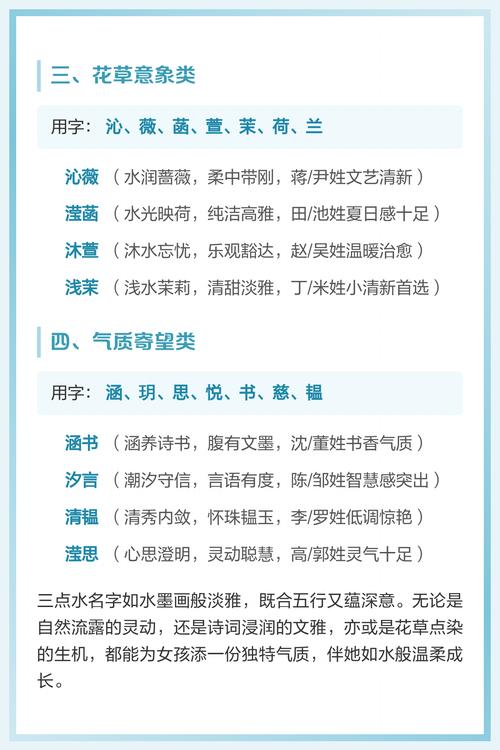 三点水女孩名字有哪些好听？