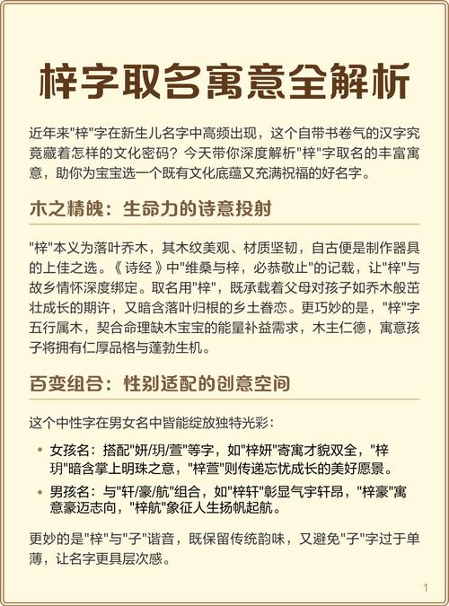 男孩取名叫梓有什么特别的寓意吗？