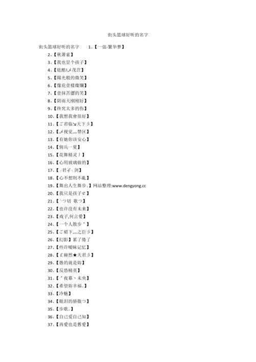 有哪些街头篮球的帅气名字可以取？