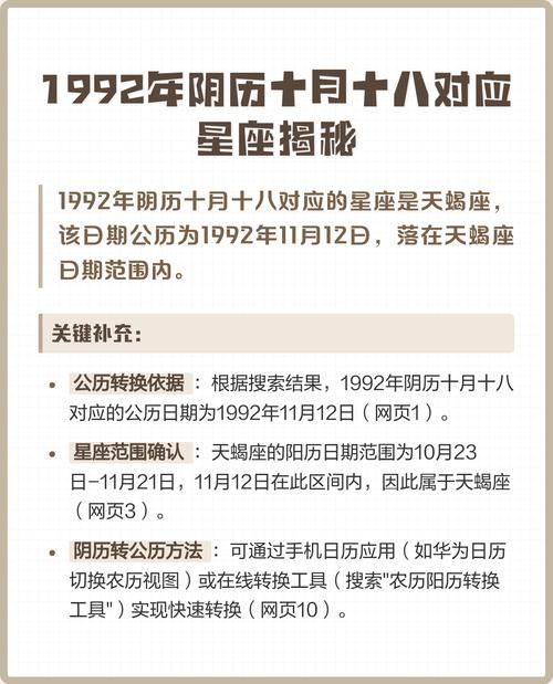 1992年农历八月初十出生的人是什么星座？