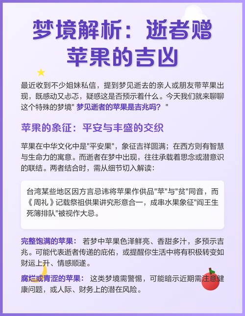 梦见以故亲人送苹果有什么特殊寓意或预兆？