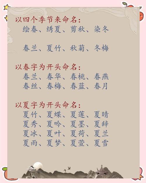 有哪些好听的丫鬟名字，能对应二十四节气？