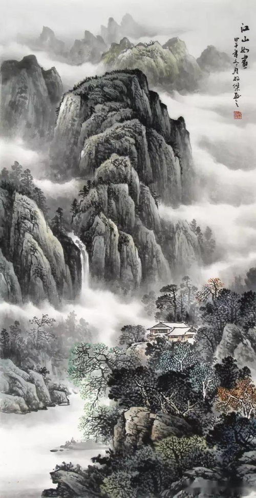 传统文化元素类壁纸：山水画、金鱼与福字的吉祥寓意