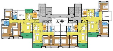 联排别墅好风水平面图，四梯两户平面图如何设计？