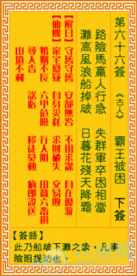 三、 吉凶指示及