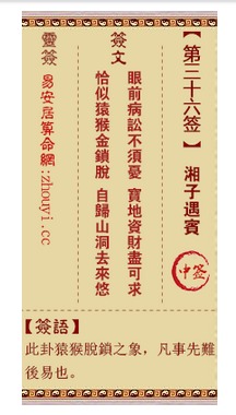 观音灵签第三十六签，这100签中哪一签揭示了人生抉择的智慧？