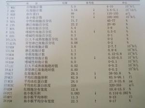 常规血液检查项目