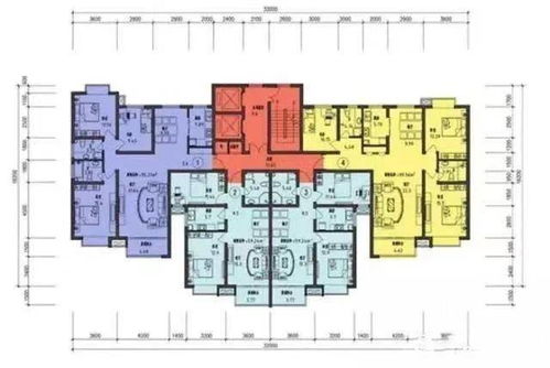 联排别墅好风水平面图，四梯两户平面图如何设计？