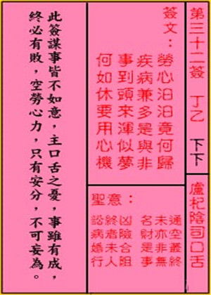 灵签第30签和灵签三十二签有什么区别或特点？