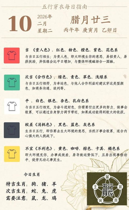 五行穿衣每日指南，今天我应该穿什么颜色的衣服？