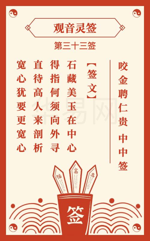 谁抽过吕祖灵签33签和观音灵签100签，有解签书吗？