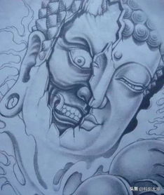 五鬼财神纹身手稿，白财神纹身图案细节如何描绘得栩栩如生？