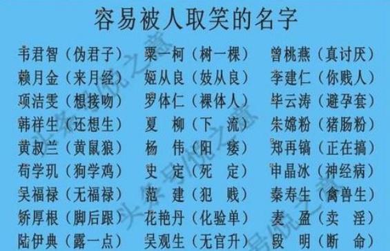 关于姓名选择的一些提议
