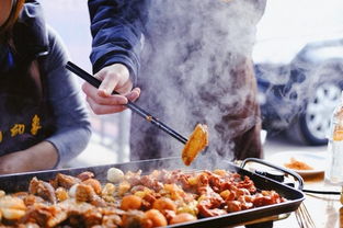 b. 农家乐自助烤肉（实为自助烧烤摊）