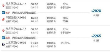 航班信息表（仅供参考，反正随时者阝在变！）