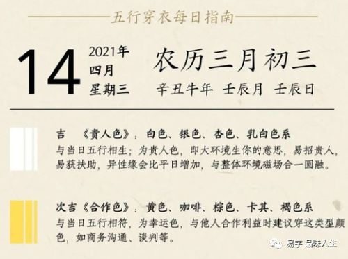 3月4号和14号分别适合穿什么五行颜色的衣服？