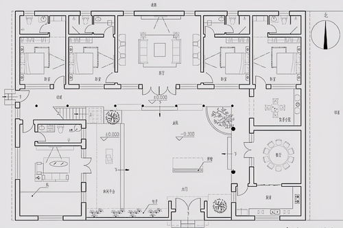 如何绘制七字型三合院风水图解平面图？