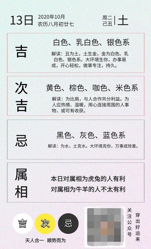 2020年1月13日五行穿衣搭配是怎样的？