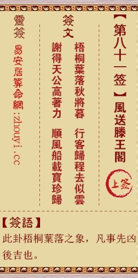 第81签——《风送滕王阁》