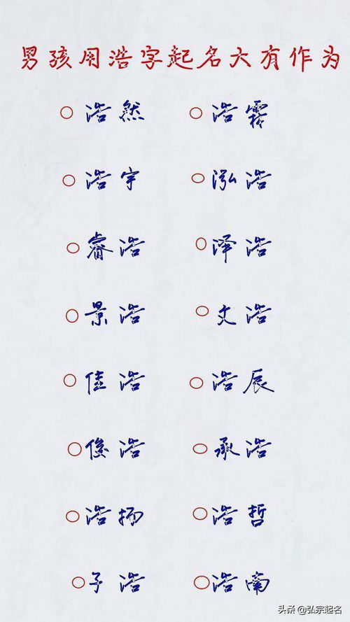 “浩”字的常见搭配