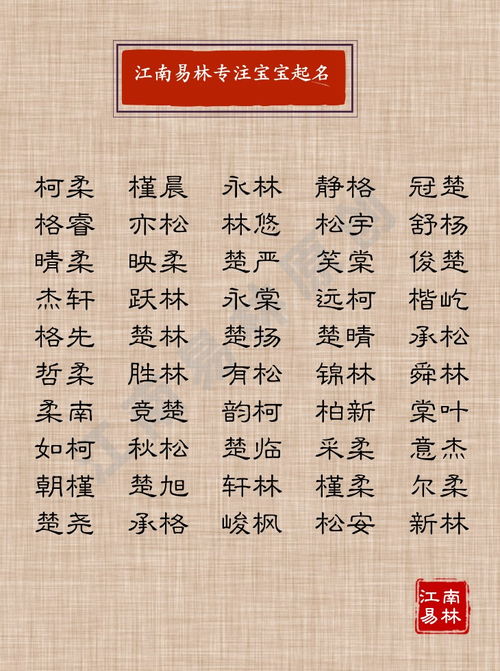 精选带木字旁的男孩名字最吉利