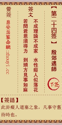 龙山寺观音灵签24和观世音灵签24有什么区别和特点？