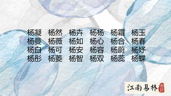 洋气良好听的杨姓女孩名字