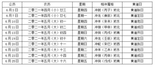 黄历信息解析