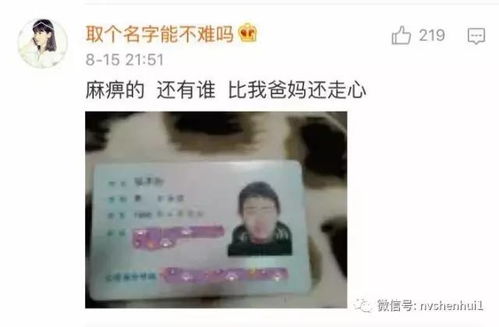 哎呀妈呀这年头起个名真是要了亲命了