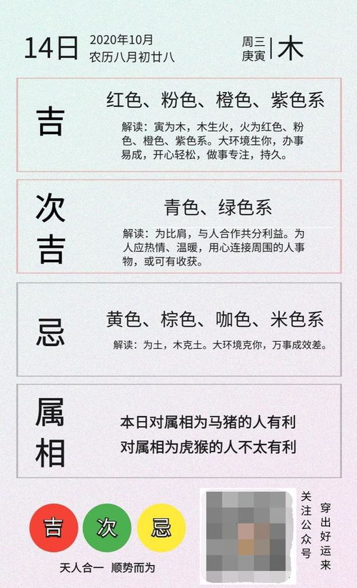 10月14日五行穿衣搭配建议是什么？