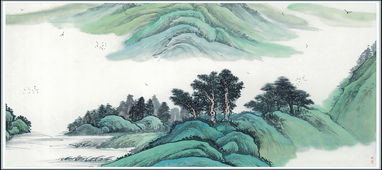 一、 山水与虎年的相互映衬