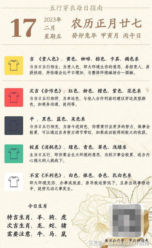 2月16日五行穿衣颜色和2月17日五行穿衣颜色分别是什么？