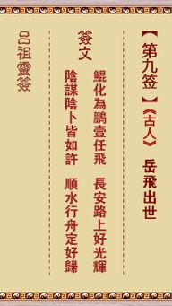 吕祖第九签解签中，如何详细解读其关于事业发展的寓意？