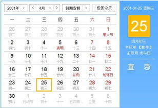2001年1月30日和4月21日的黄历分别有哪些宜忌？